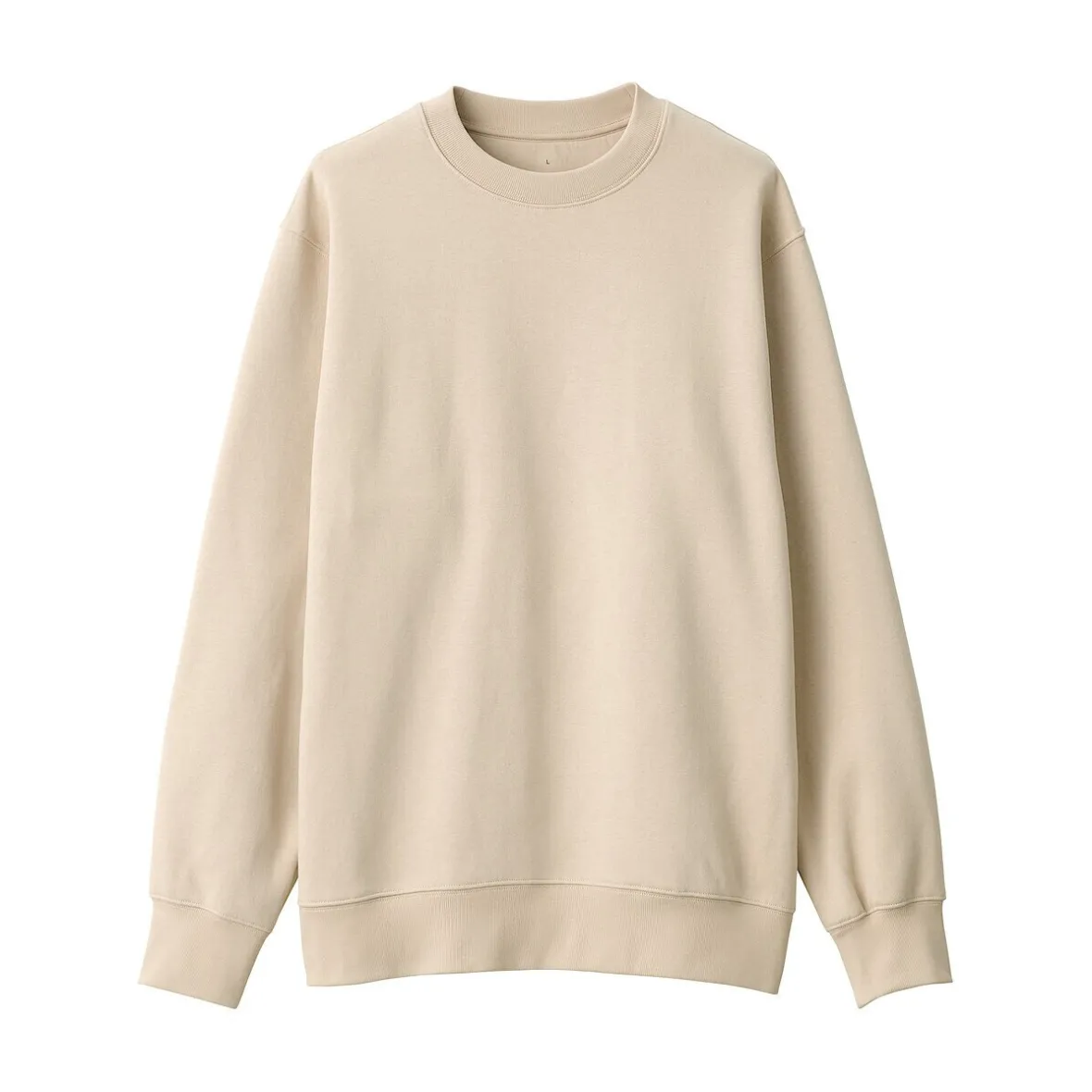 New Muji Sudadera de cuello redondo para hombre Marfil