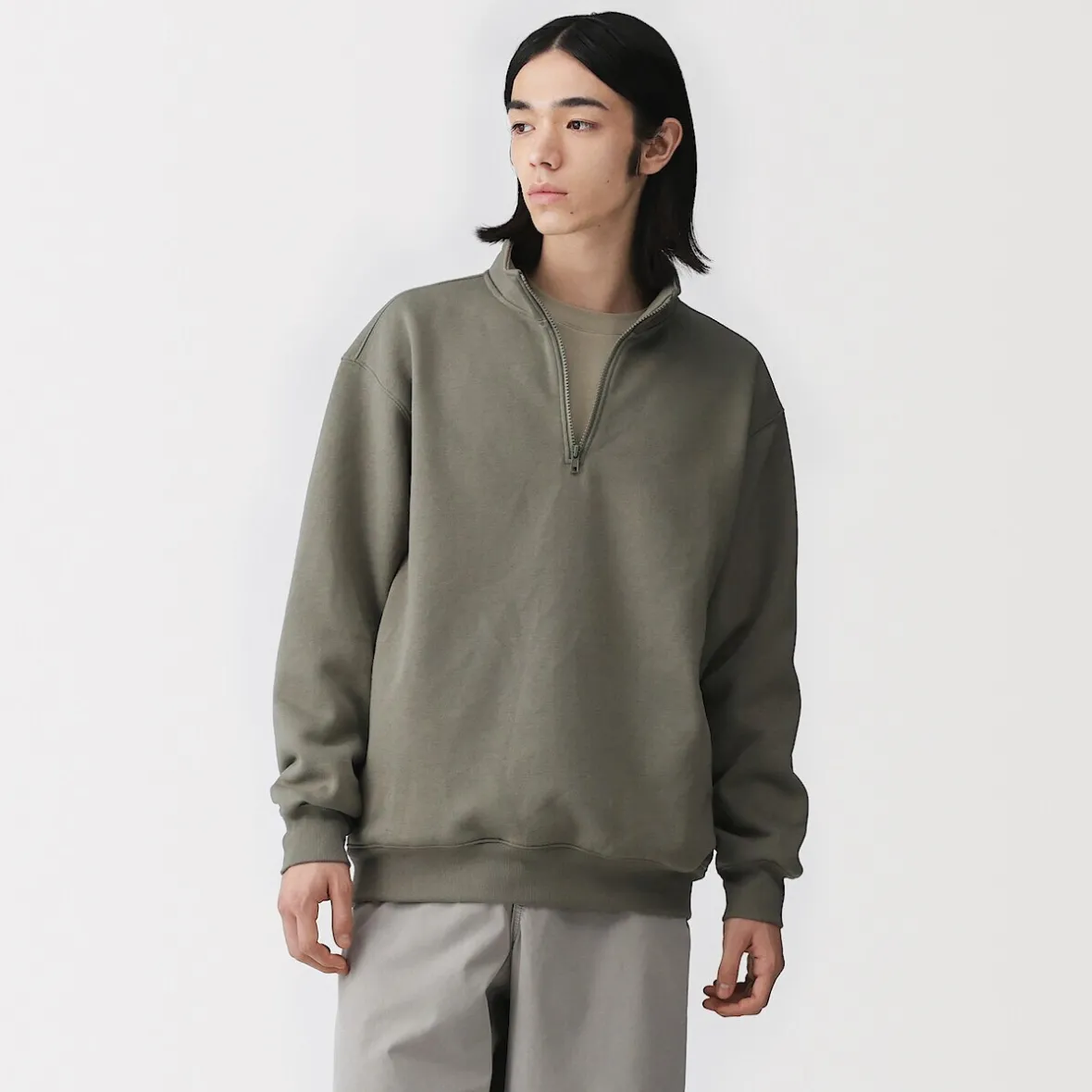 Online Muji Sudadera de media cremallera y mezcla de algodón para hombre