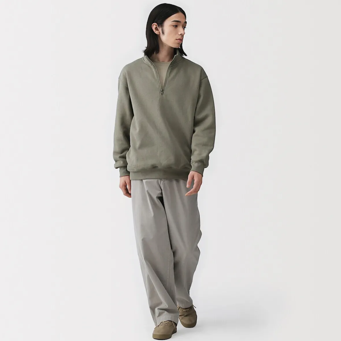 Online Muji Sudadera de media cremallera y mezcla de algodón para hombre