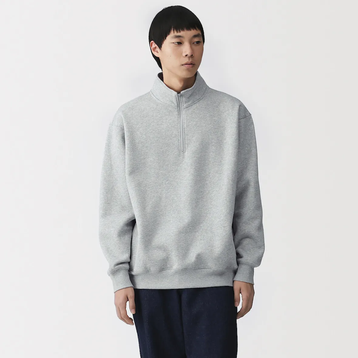 Online Muji Sudadera de media cremallera y mezcla de algodón para hombre
