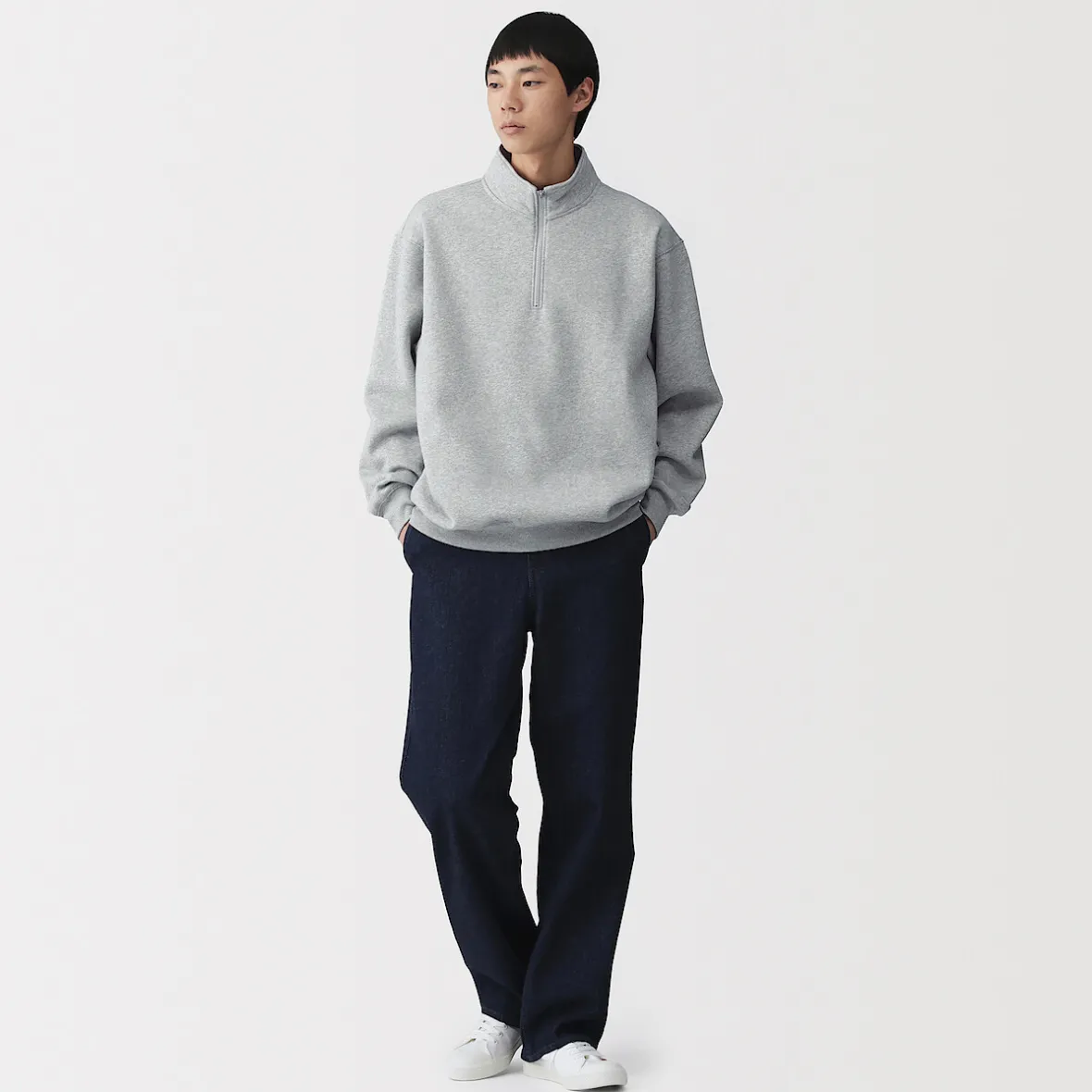 Online Muji Sudadera de media cremallera y mezcla de algodón para hombre
