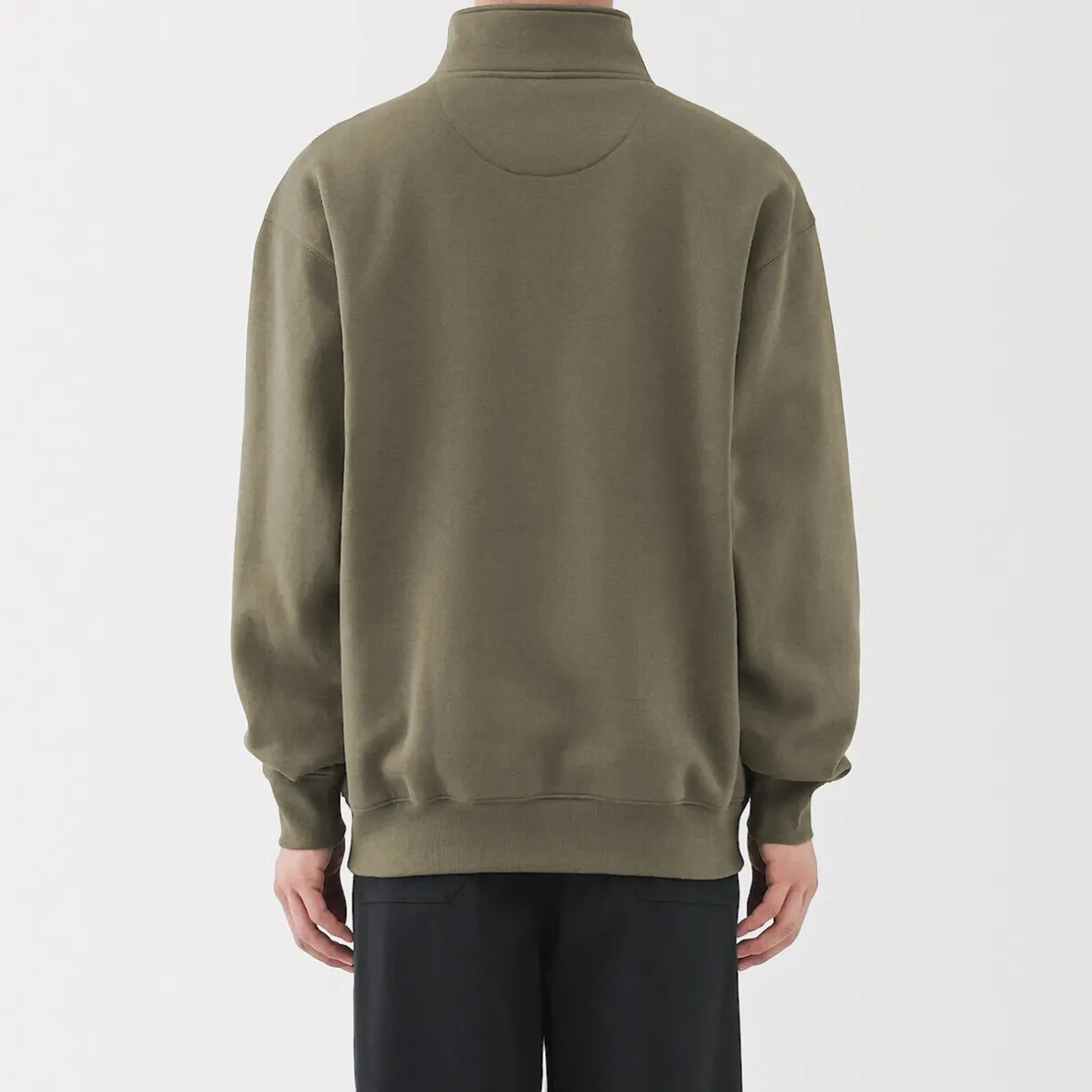 Muji Sudadera de media cremallera y mezcla de algodón para hombre