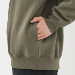 Muji Sudadera de media cremallera y mezcla de algodón para hombre