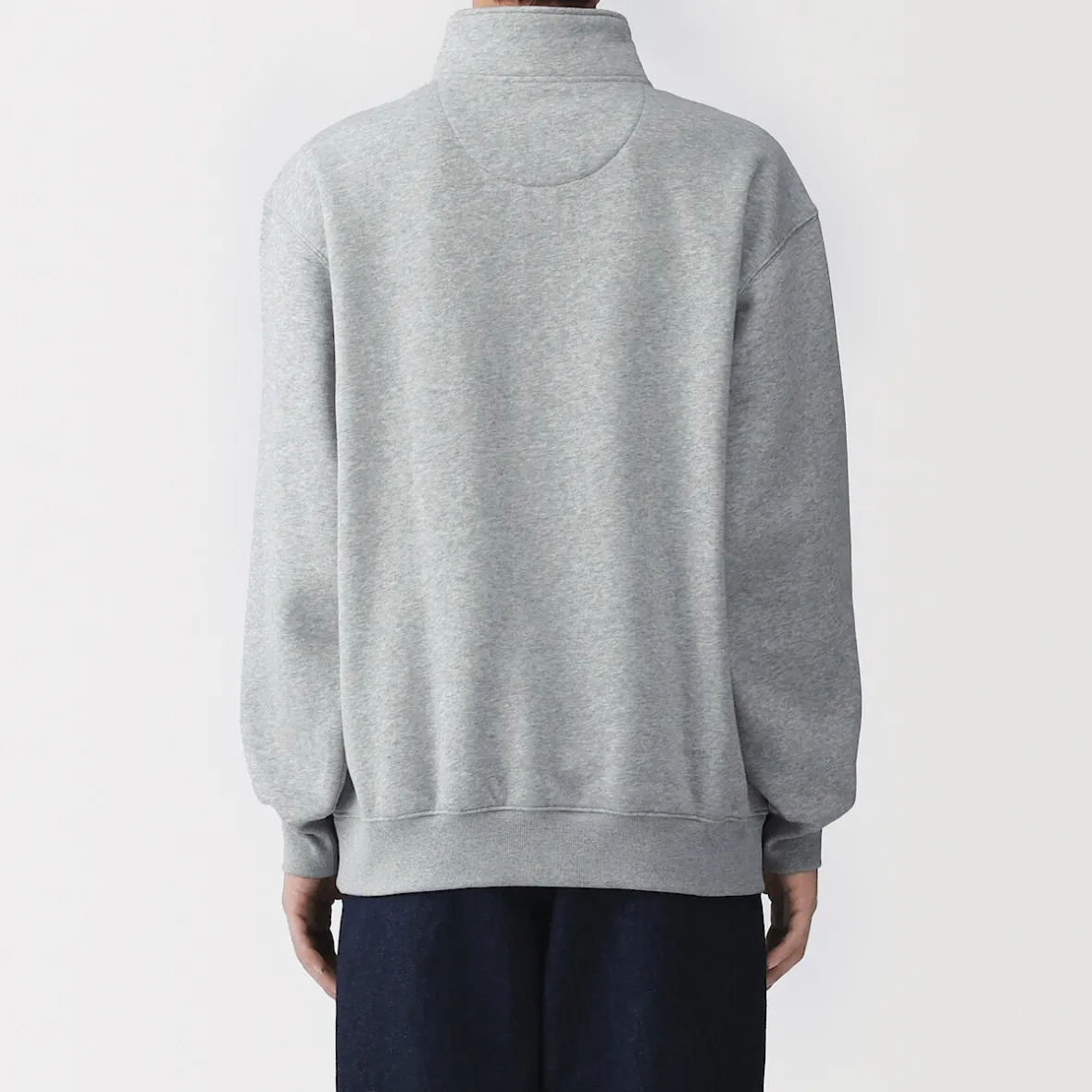 Muji Sudadera de media cremallera y mezcla de algodón para hombre