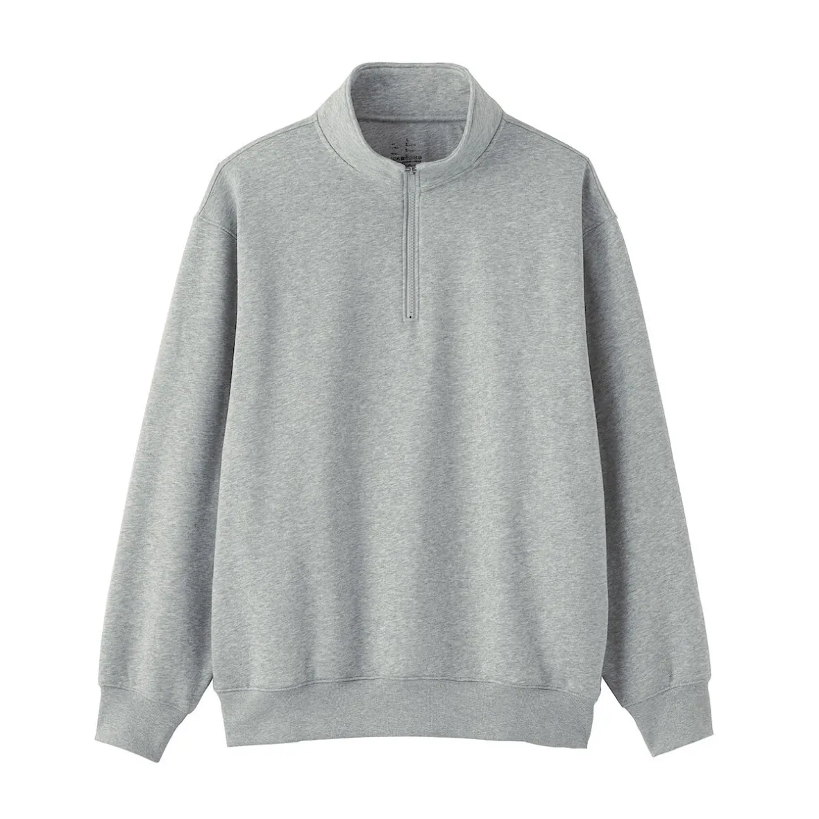 Muji Sudadera de media cremallera y mezcla de algodón para hombre