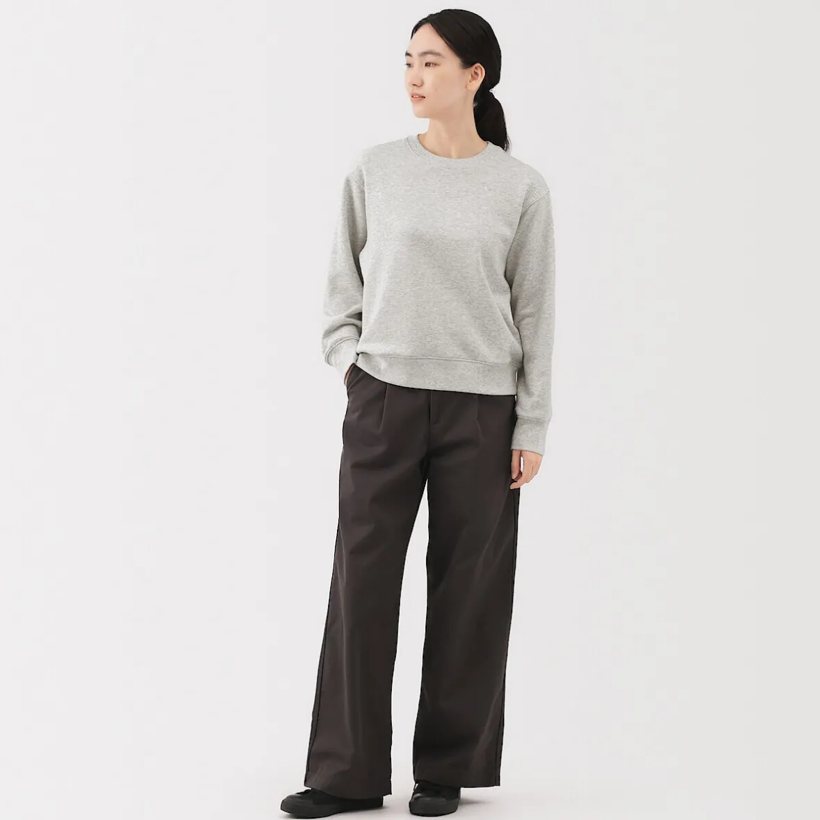 Clearance Muji Sudadera de mezcla de algodón para mujer