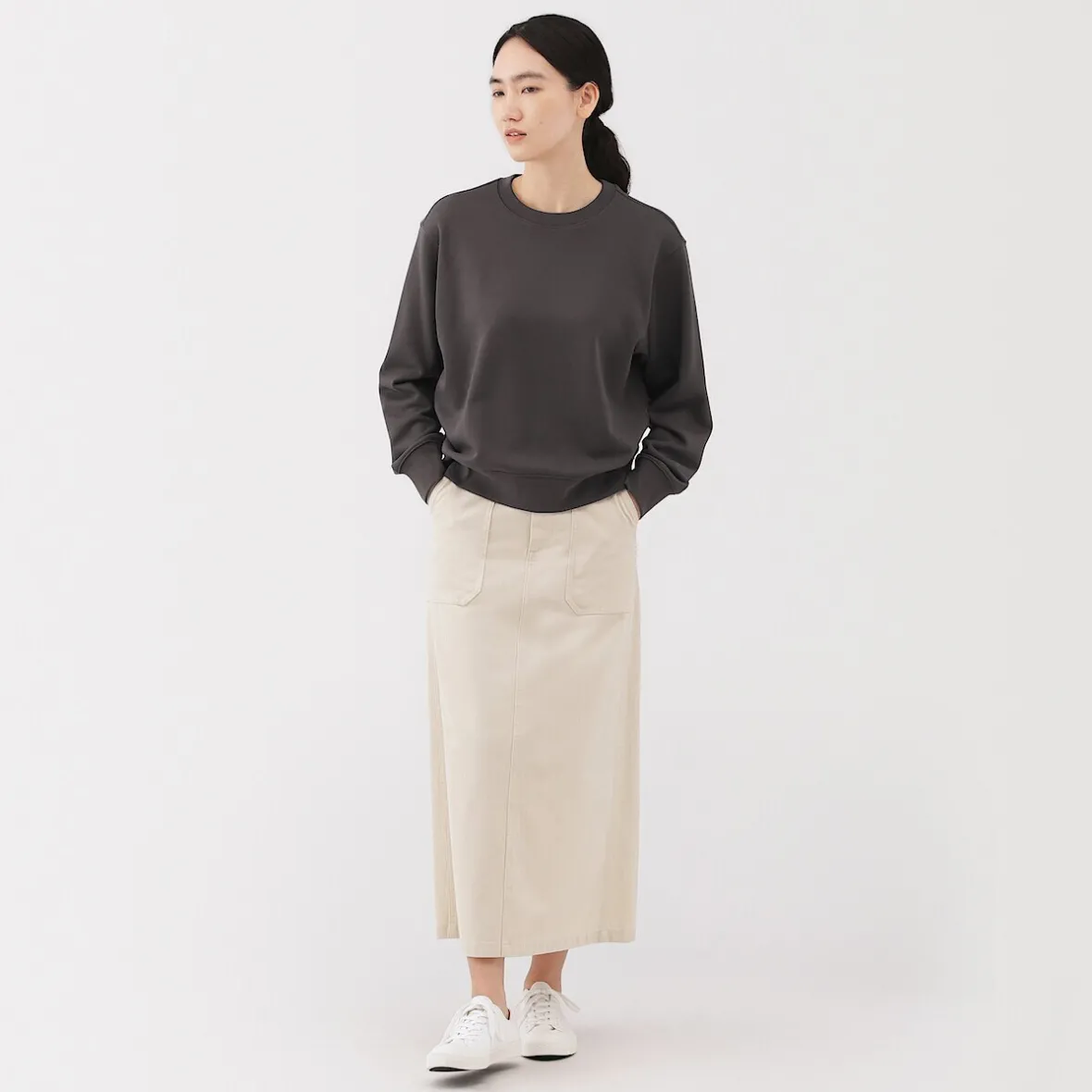 Clearance Muji Sudadera de mezcla de algodón para mujer