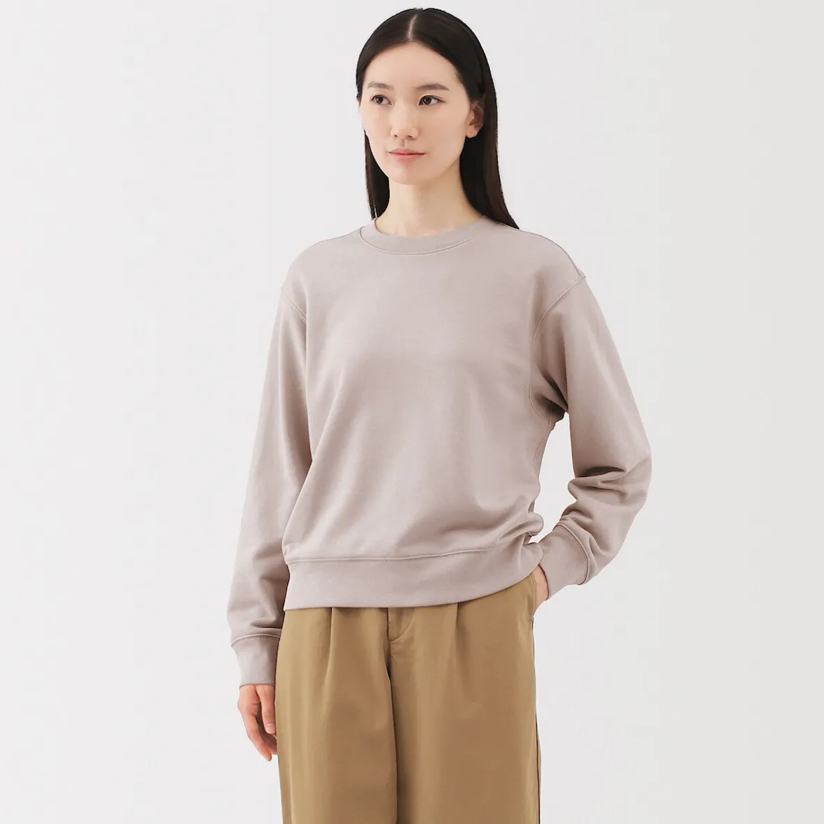 Clearance Muji Sudadera de mezcla de algodón para mujer