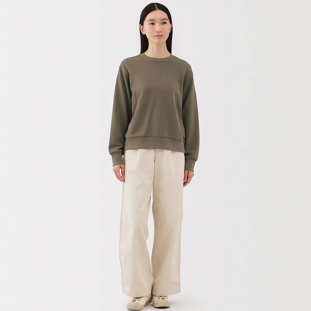 Clearance Muji Sudadera de mezcla de algodón para mujer