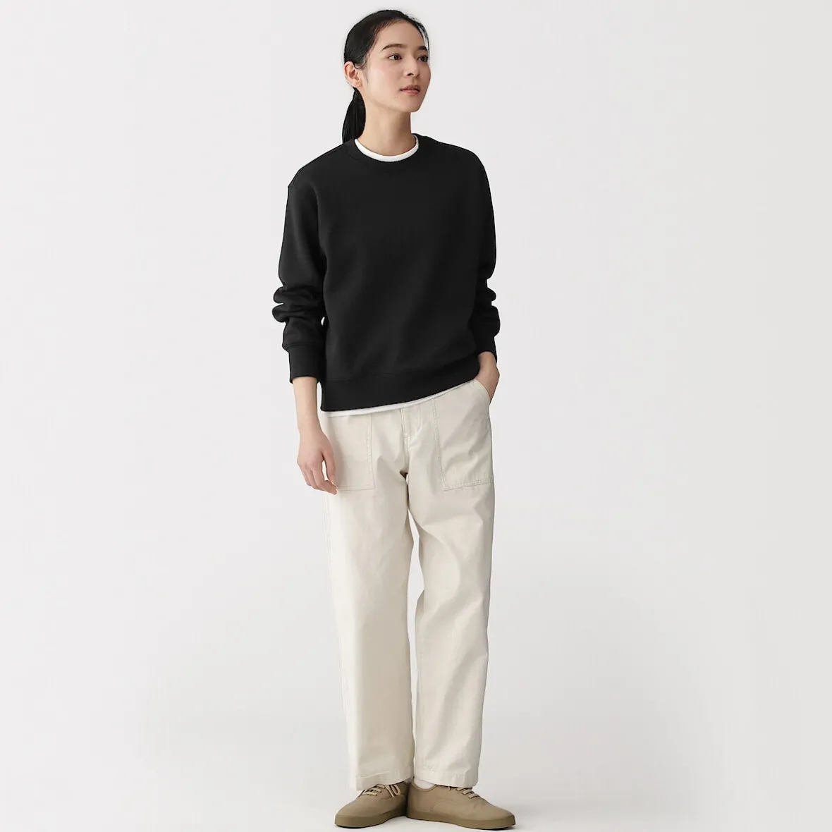 Online Muji Sudadera de mezcla de algodón para mujer