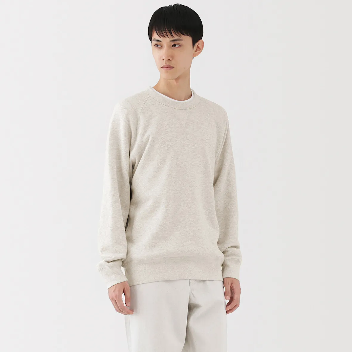 Online Muji Sudadera de punto tradicional de algodón para hombre