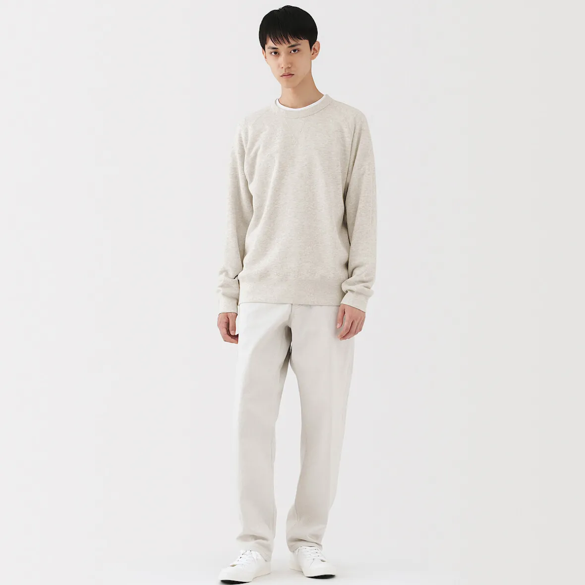 Online Muji Sudadera de punto tradicional de algodón para hombre
