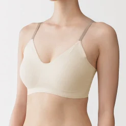 Discount Muji Sujetador acanalado Soft Touch cómodo para mujer