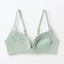 New Muji Sujetador sin aros de mezcla de algodón con soporte lateral para mujer