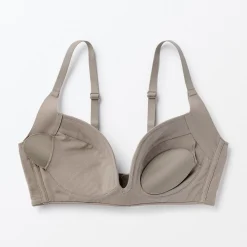 New Muji Sujetador sin aros de mezcla de algodón con soporte lateral para mujer