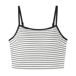 Clearance Muji Top corto de sujetador de algodón acanalado para mujer