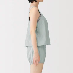 Discount Muji Top sin mangas de doble gasa con puntos dobby para mujer