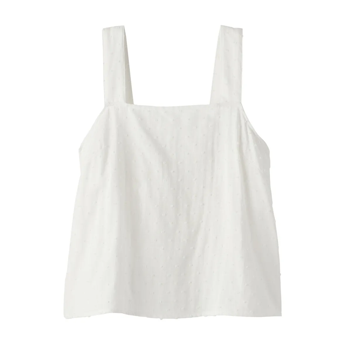 Discount Muji Top sin mangas de doble gasa con puntos dobby para mujer