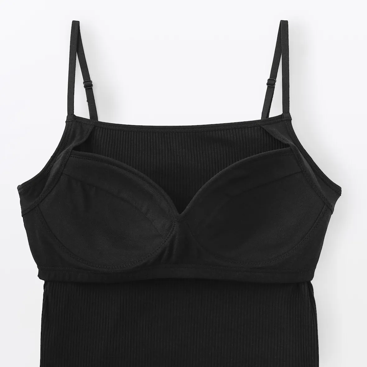 Hot Muji Top sujetador liso acanalado en mezcla de lyocell para mujer