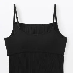 Hot Muji Top sujetador liso acanalado en mezcla de lyocell para mujer