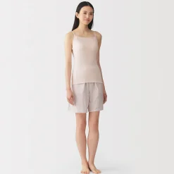 Hot Muji Top sujetador liso acanalado en mezcla de lyocell para mujer