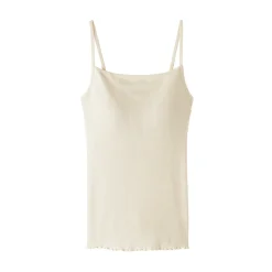 Hot Muji Top sujetador liso acanalado en mezcla de lyocell para mujer
