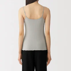 Hot Muji Top sujetador liso acanalado en mezcla de lyocell para mujer