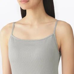 Hot Muji Top sujetador liso acanalado en mezcla de lyocell para mujer