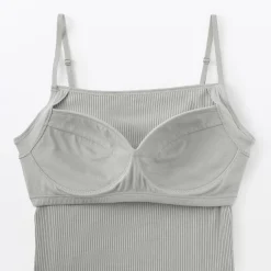 Hot Muji Top sujetador liso acanalado en mezcla de lyocell para mujer