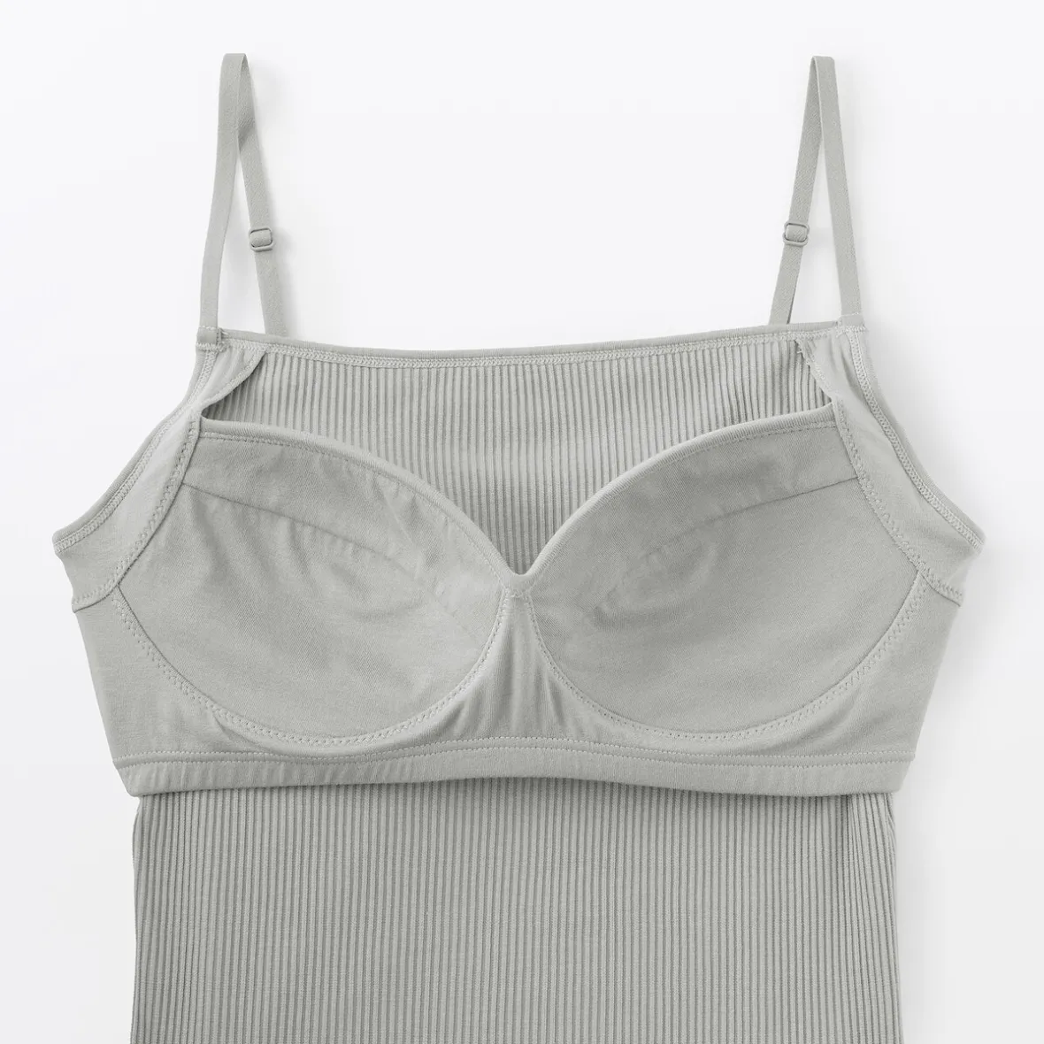 Hot Muji Top sujetador liso acanalado en mezcla de lyocell para mujer