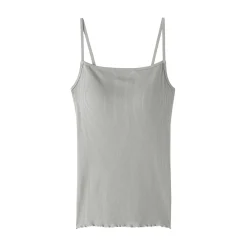 Hot Muji Top sujetador liso acanalado en mezcla de lyocell para mujer