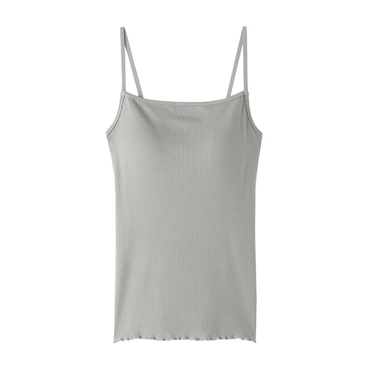 Hot Muji Top sujetador liso acanalado en mezcla de lyocell para mujer