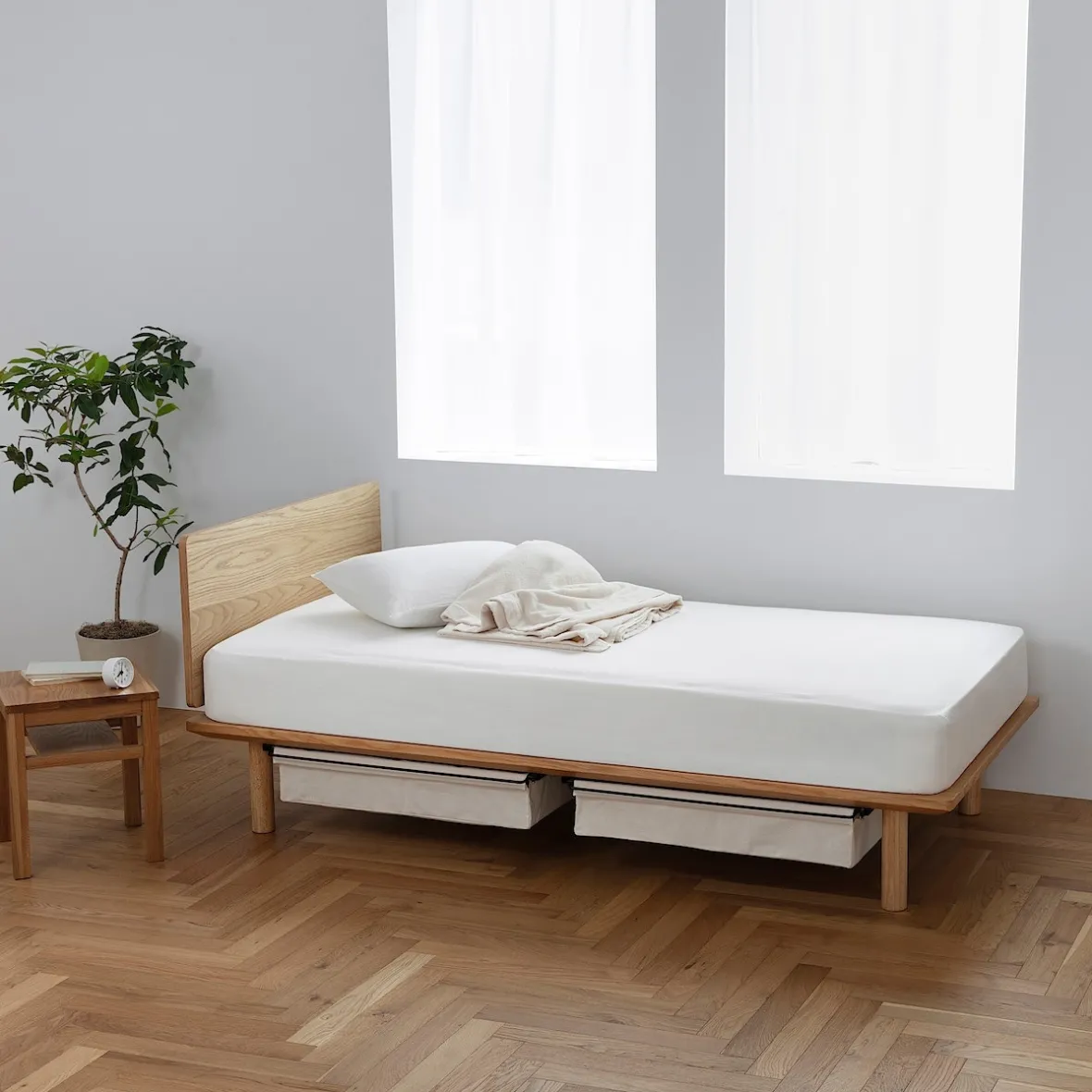 Clearance Muji Unidad principal de Cama de nogal con plataforma D