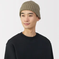 New Muji Unisex Gorro acanalado 