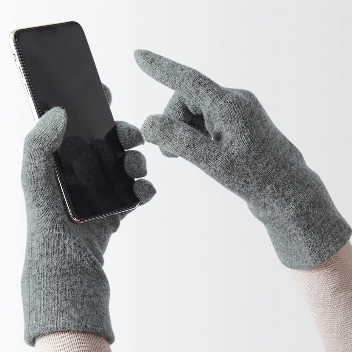 Sale Muji Unisex Guantes para pantalla táctil con forro cepillado de mezcla de lana