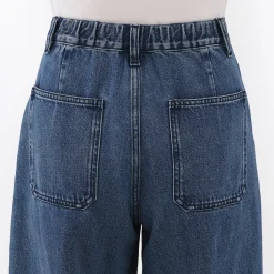 Online Muji Vaquero de pierna ancha y mezcla de kapok para mujer