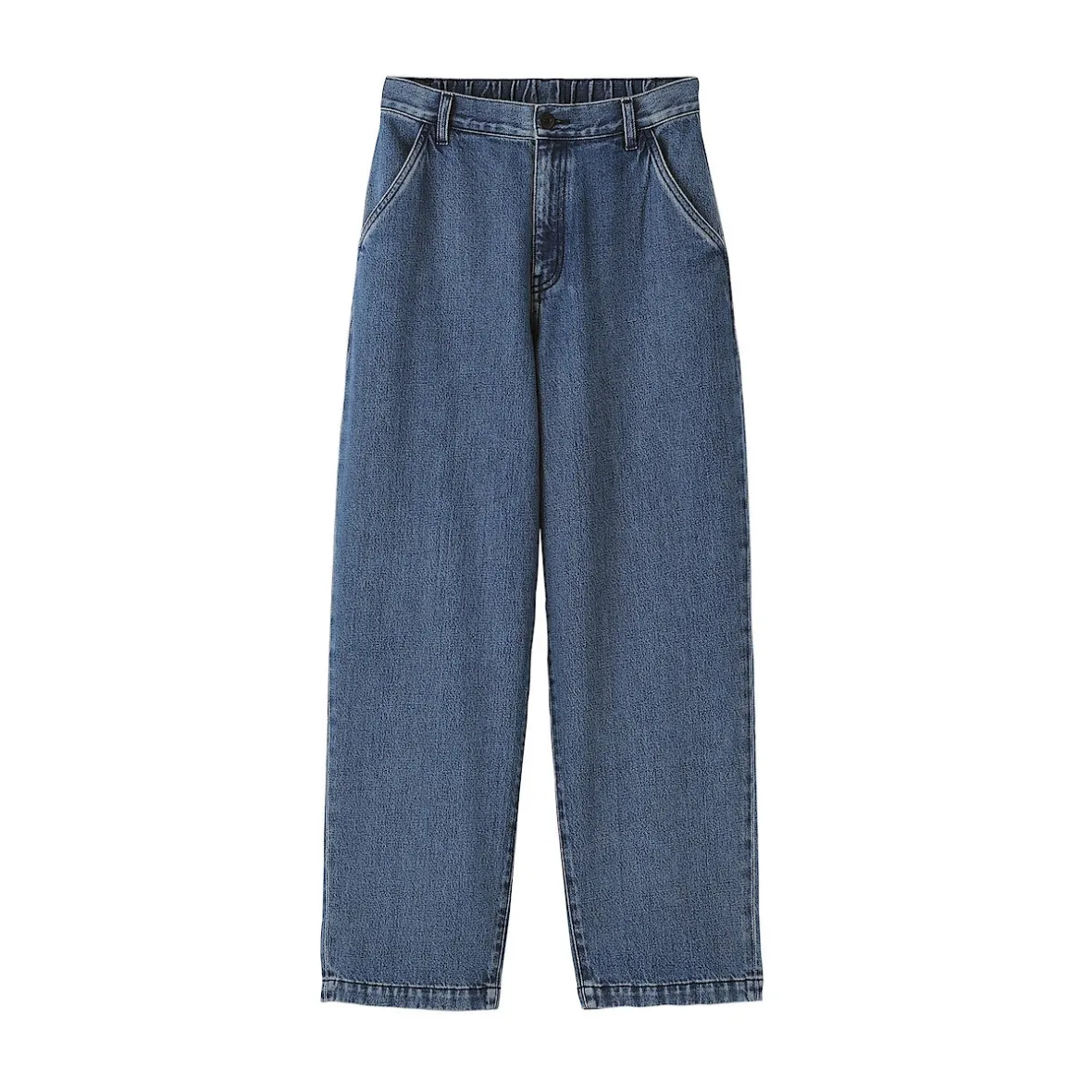 Online Muji Vaquero de pierna ancha y mezcla de kapok para mujer