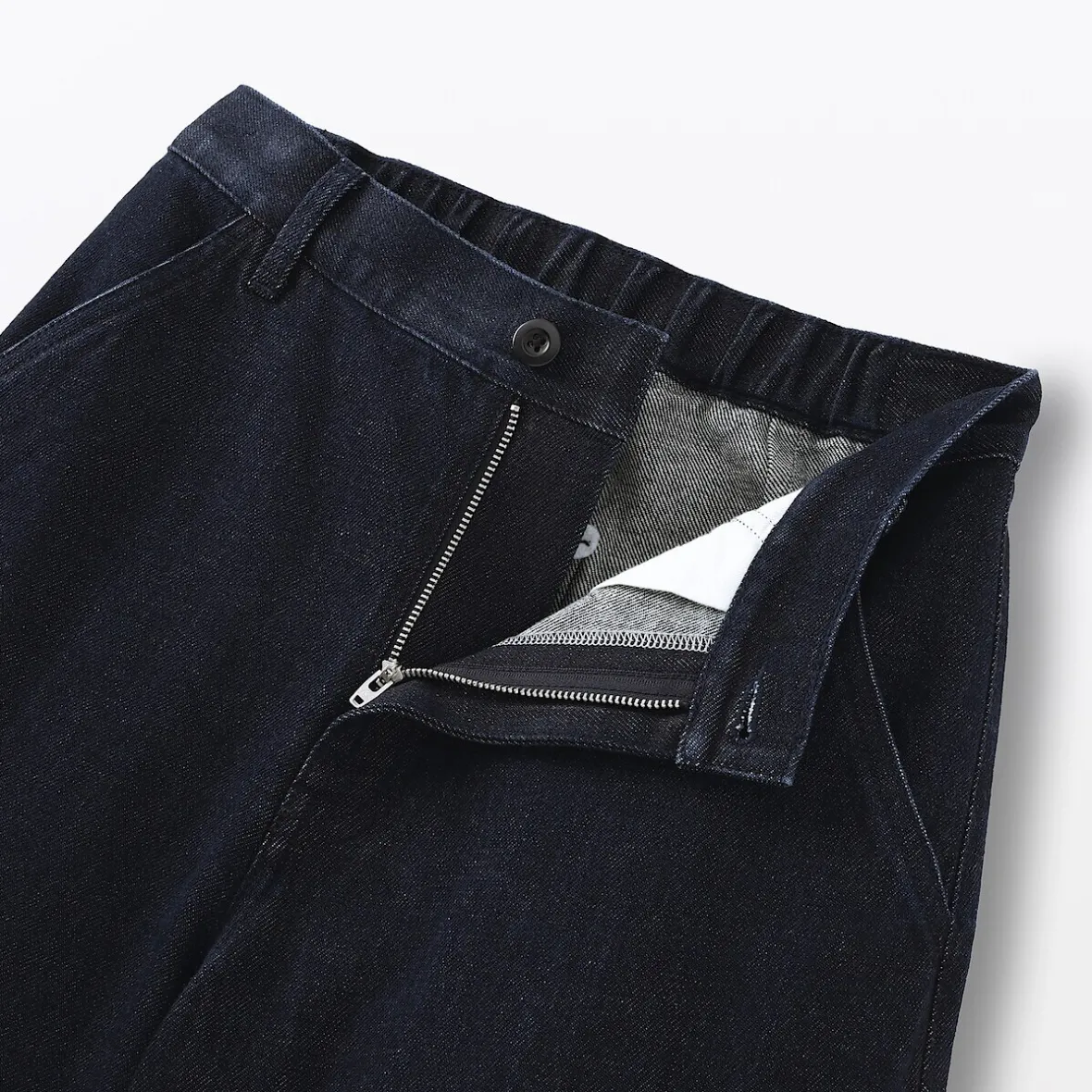 Online Muji Vaquero de pierna ancha y mezcla de kapok para mujer