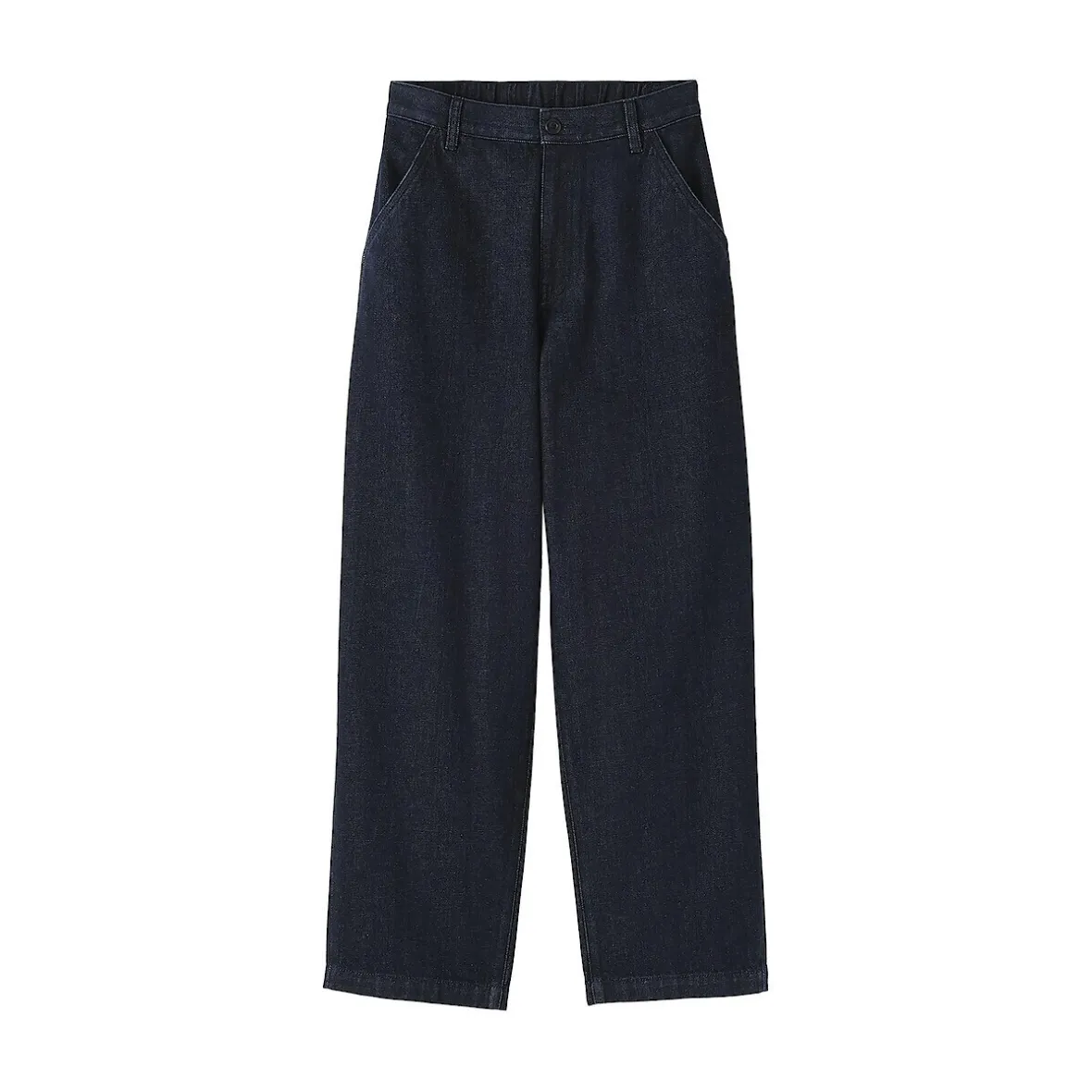 Online Muji Vaquero de pierna ancha y mezcla de kapok para mujer