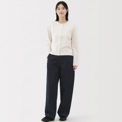 Online Muji Vaquero de pierna ancha y mezcla de kapok para mujer
