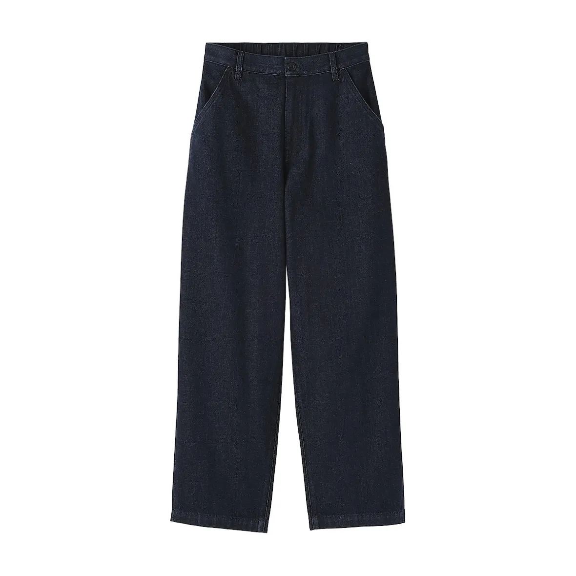Online Muji Vaquero de pierna ancha y mezcla de kapok para mujer