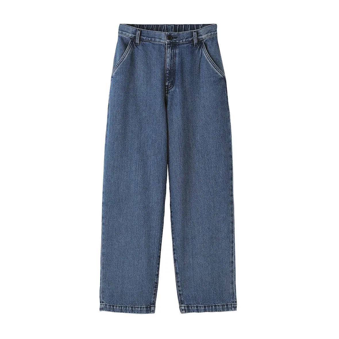 Online Muji Vaquero de pierna ancha y mezcla de kapok para mujer
