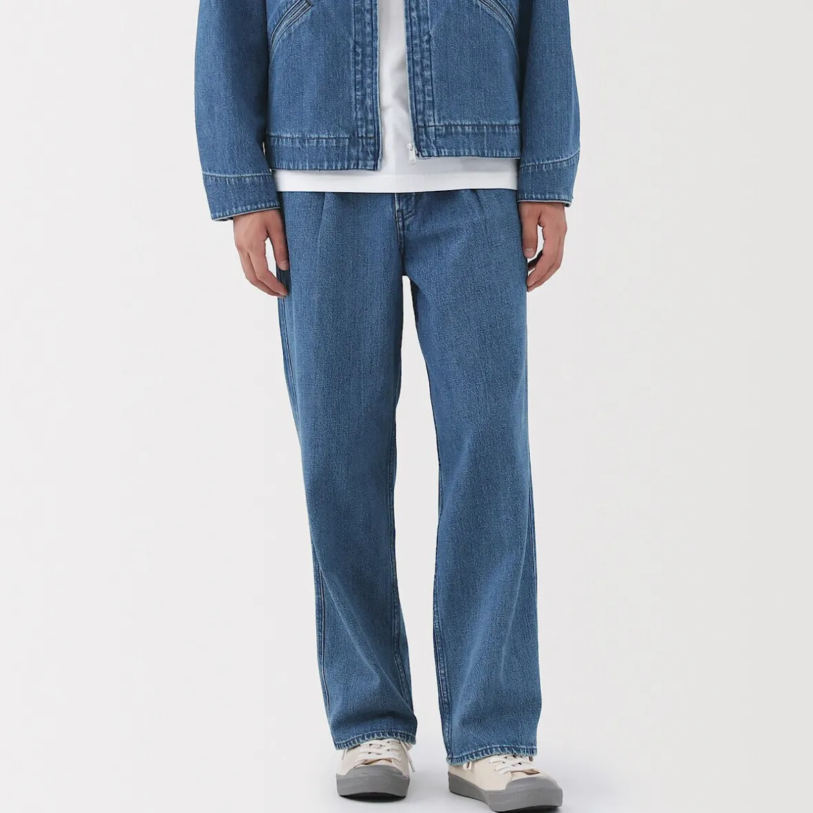 Muji Vaquero de pierna recta y mezcla de kapok para hombre