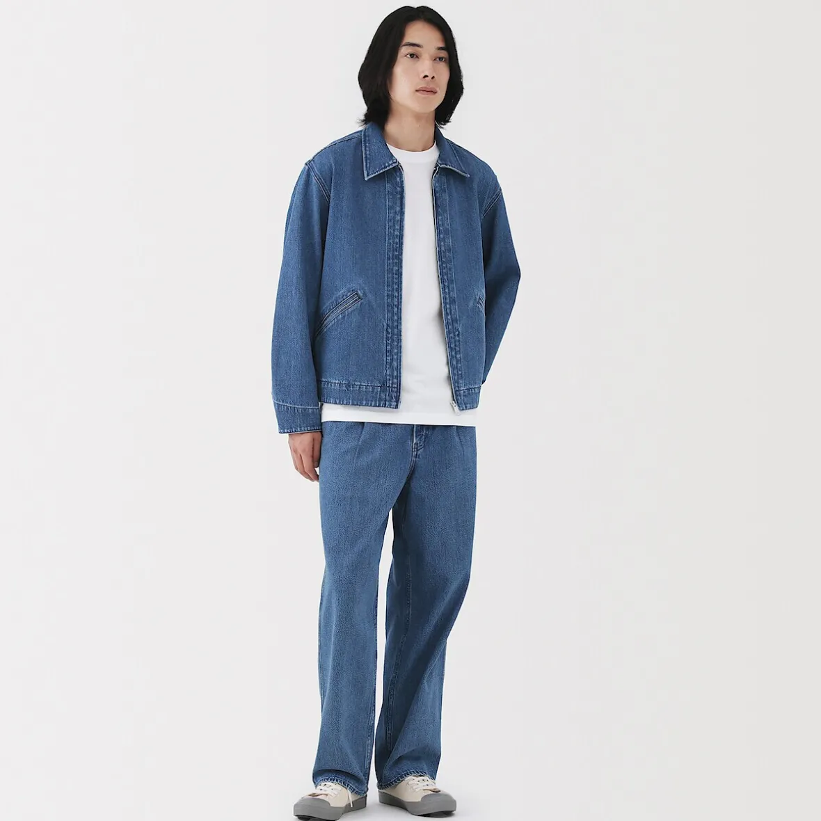 Muji Vaquero de pierna recta y mezcla de kapok para hombre