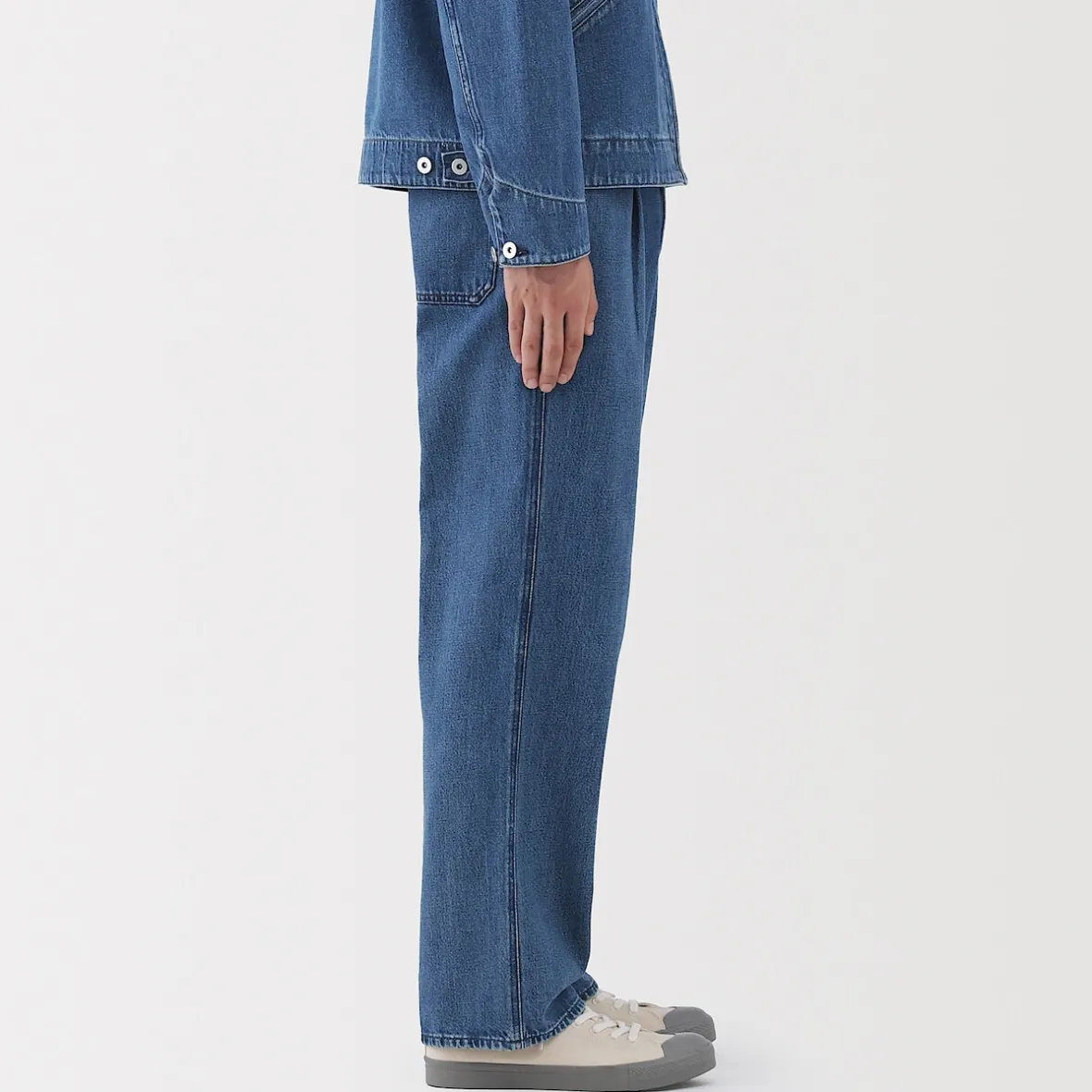 Muji Vaquero de pierna recta y mezcla de kapok para hombre