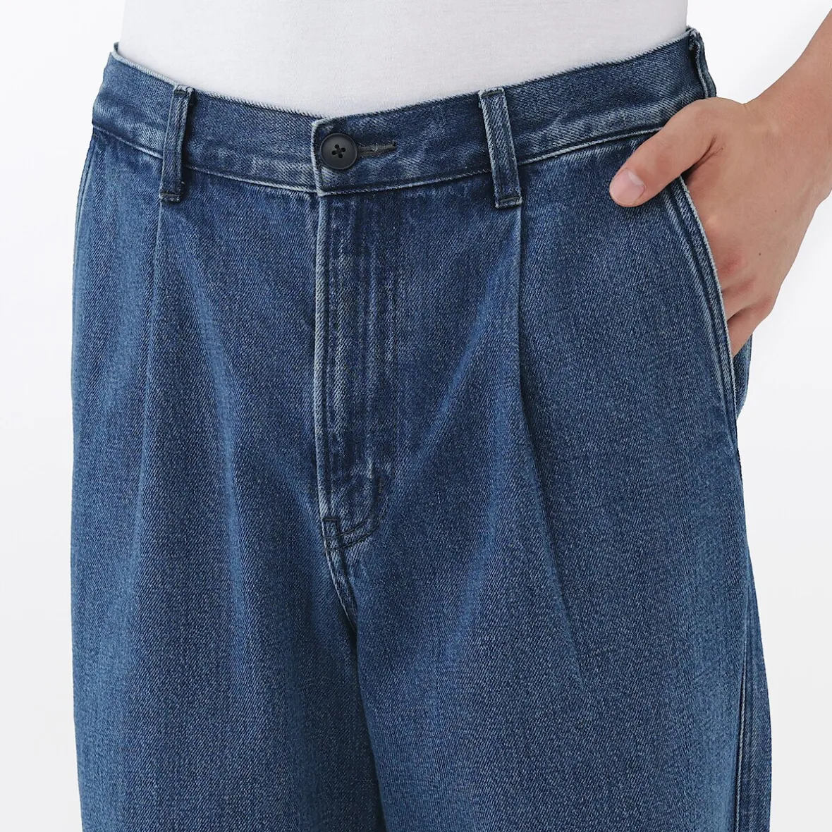Muji Vaquero de pierna recta y mezcla de kapok para hombre