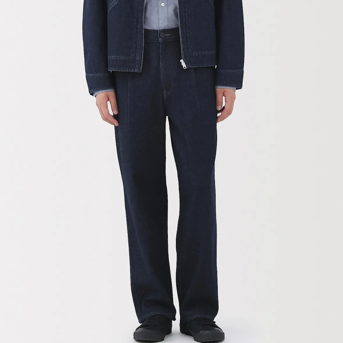 Muji Vaquero de pierna recta y mezcla de kapok para hombre