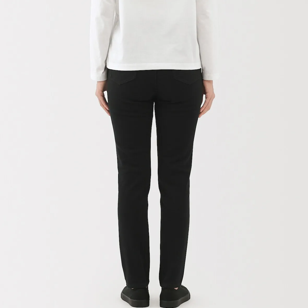 New Muji Vaqueros ajustados y elásticos para mujer ‐ Negro