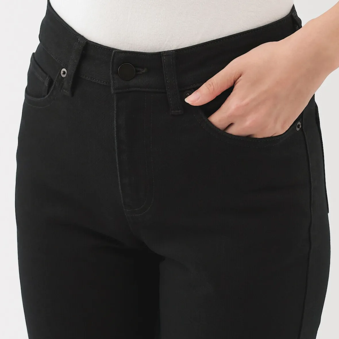 New Muji Vaqueros ajustados y elásticos para mujer ‐ Negro