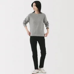 New Muji Vaqueros ajustados y elásticos para mujer ‐ Negro